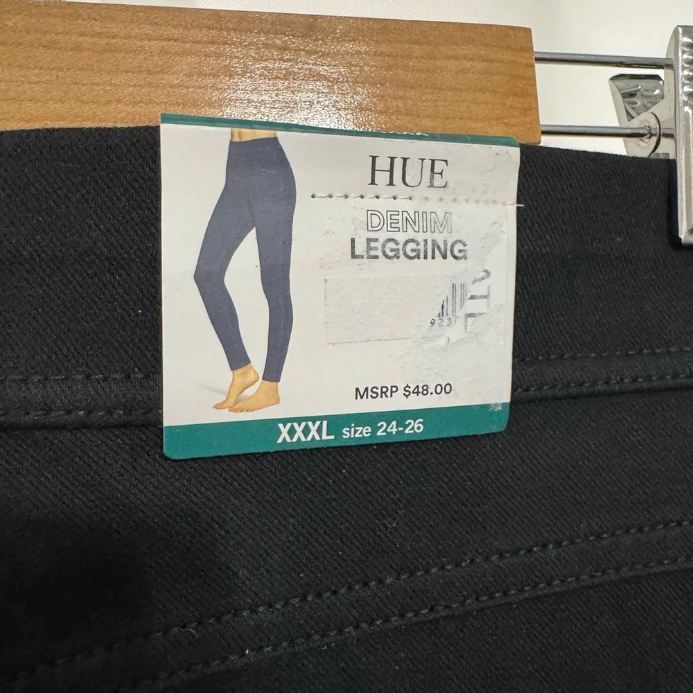 Hue Women's Black Denim Legging XXXL Plus Size - Picture 8 of 12